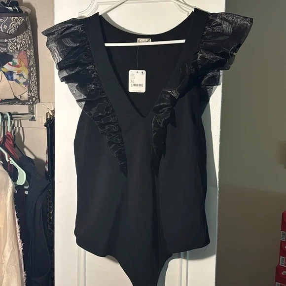 Ruffle Tank Thong Bodysuit - Picture 1 of 2